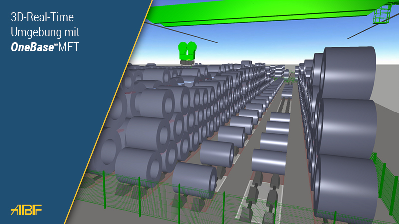 Eine visuelle Darstellung eines Coillagers. Die 3D-Real-Time Umgebung wird mit OneBase®MFT dargestellt.